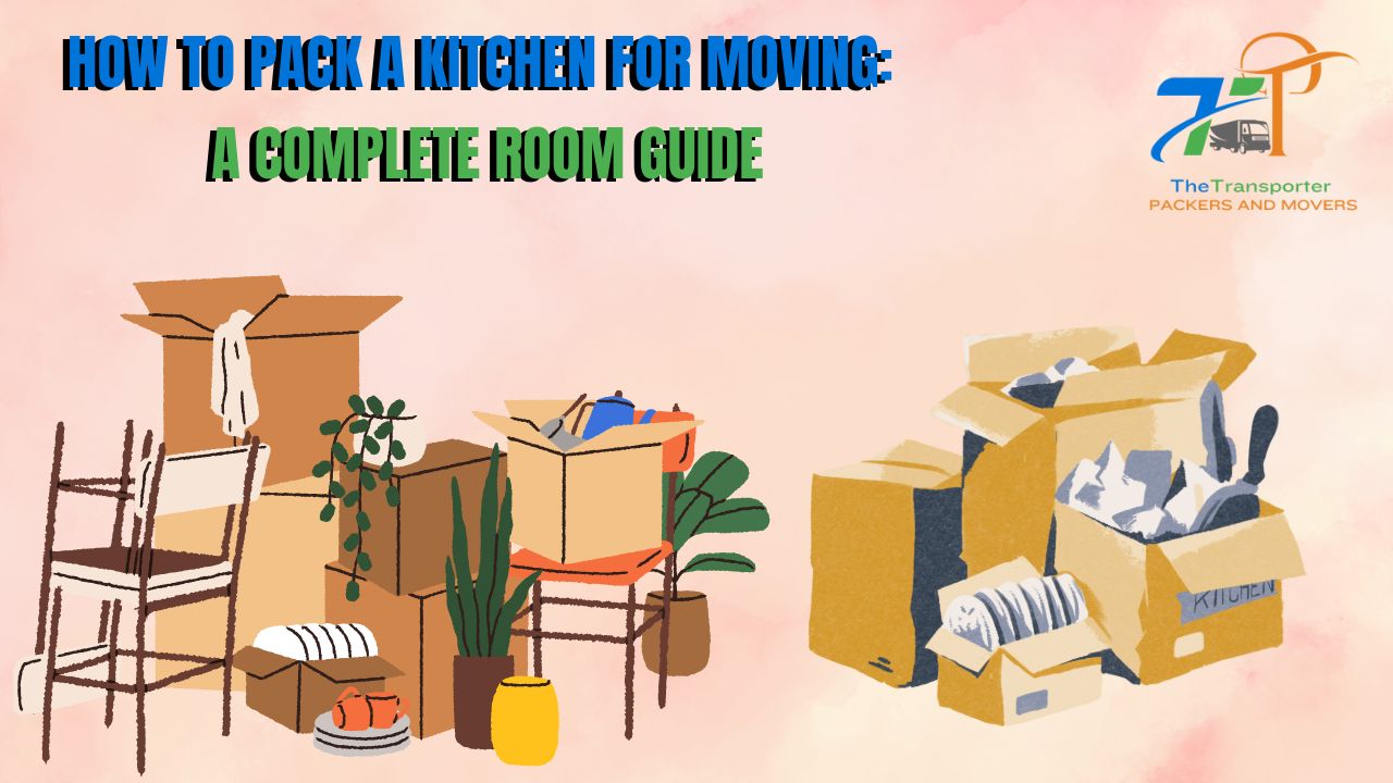 Kitchen items wrapped in packing paper ready for a house move