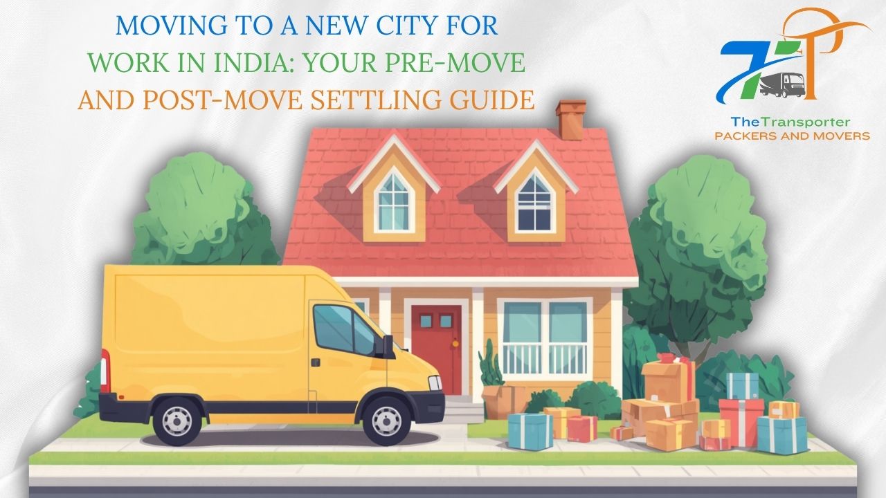 Professional unpacking and settling into a new apartment after relocating to a new city for work in India