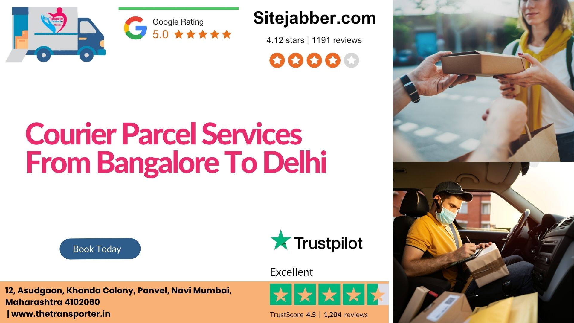 Fast Courier and Parcel Services From Bangalore to Delhi TheTransporter