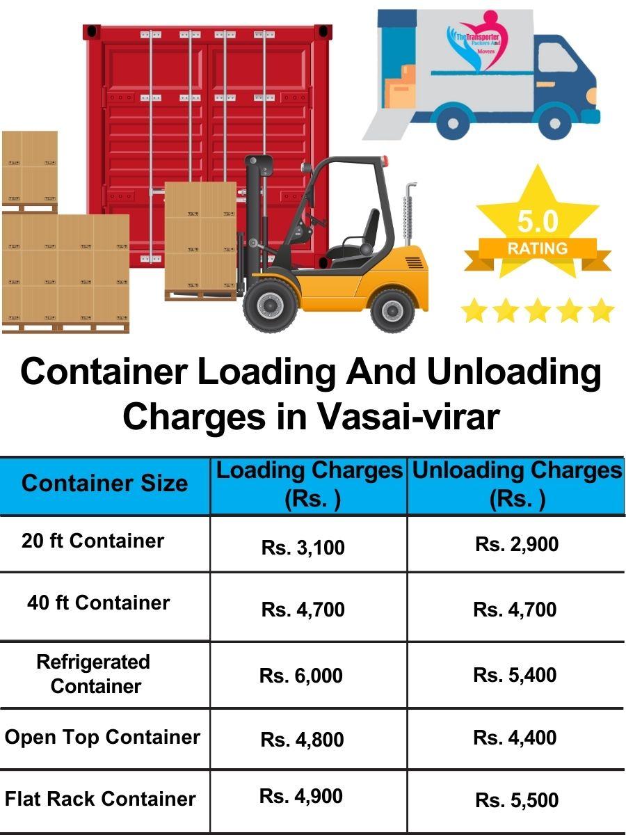 Container loading and unloading charges list in Vasai-Virar