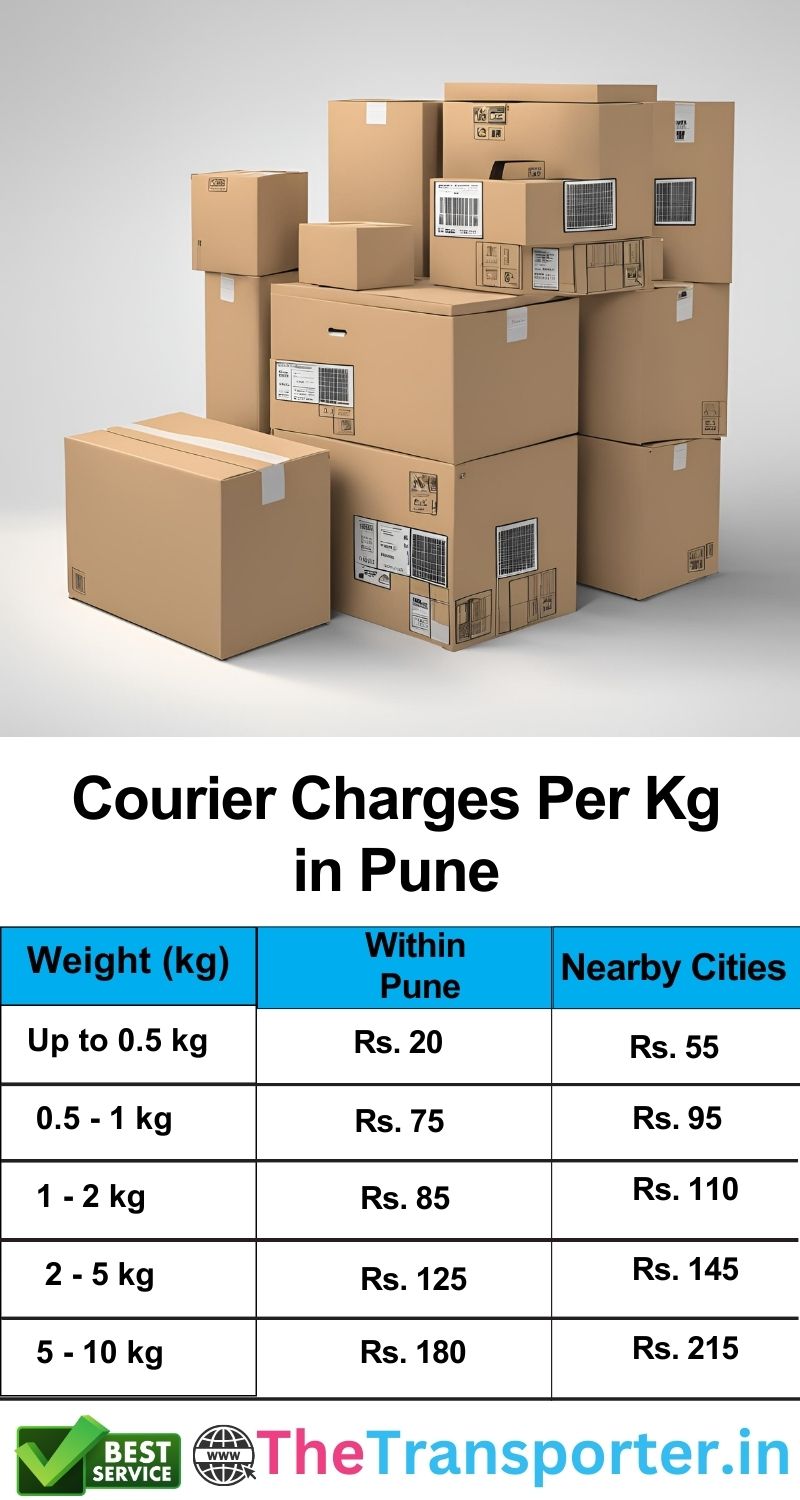 professional courier charges Pune per kg