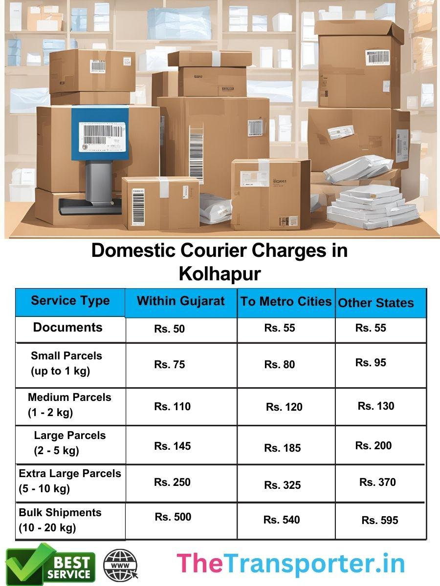 professional Kolhapur courier domestic charges per kg