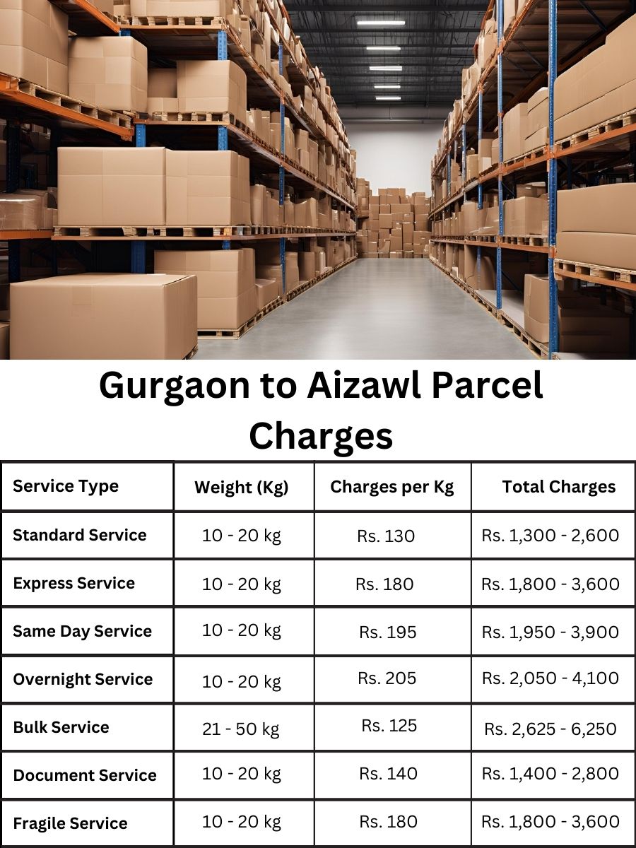 invoice report, payment tracker, charge forecast Gurgaon to Aizawl