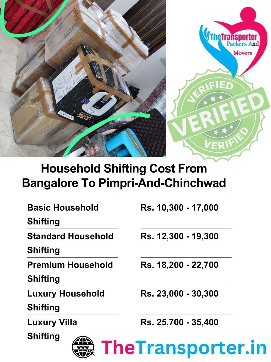 Stress-free Bangalore to Pimpri And Chinchwad home shifting
