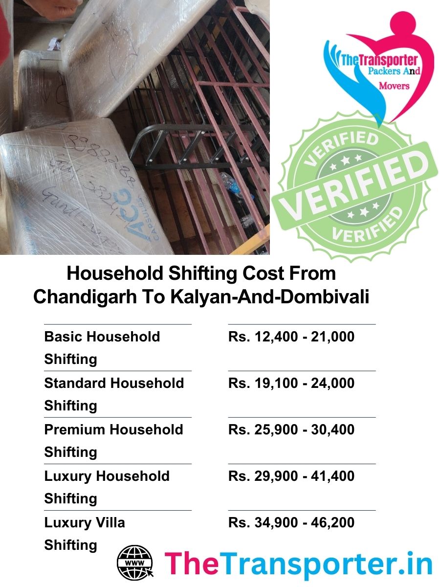 Chandigarh to Kalyan And Dombivali household shifting options