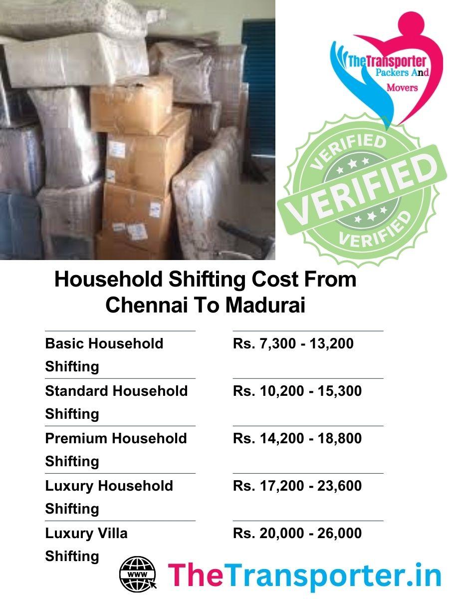 Chennai to Madurai house move price list with fast and safe services