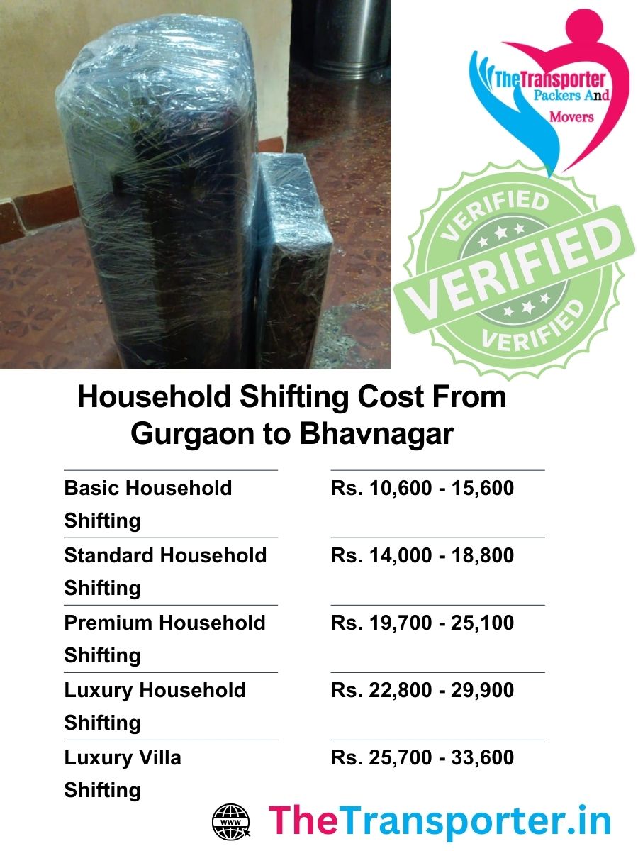 Home transport costs from Gurgaon to Bhavnagar including truck category and floor plan