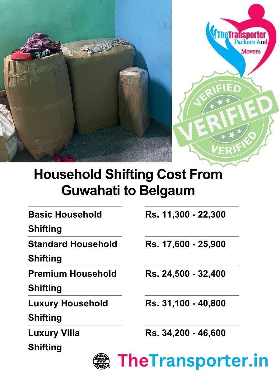 Guwahati to Belgaum home transport charges arranged by goods layout and crew division