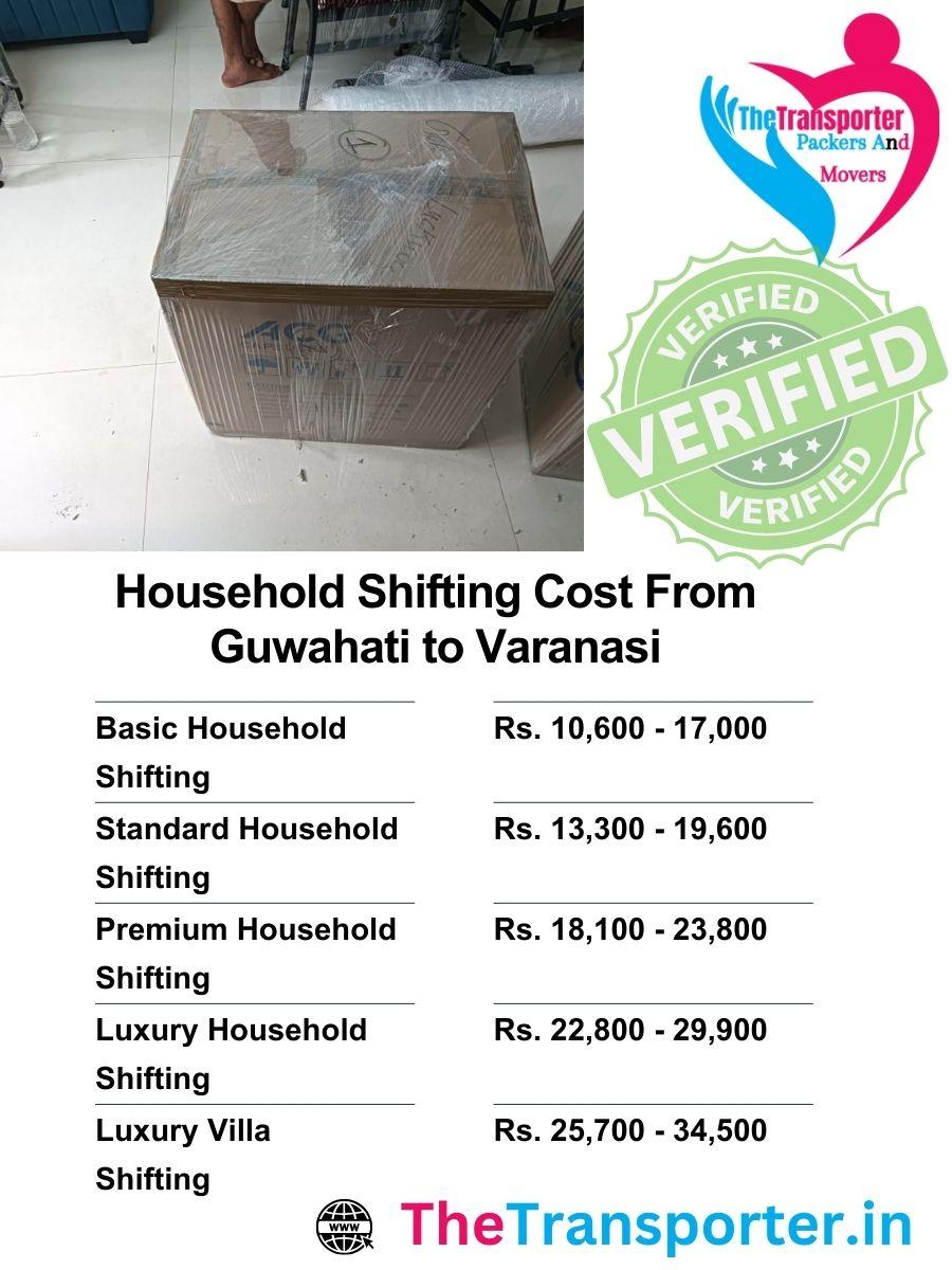 Guwahati to Varanasi household goods shifting rates