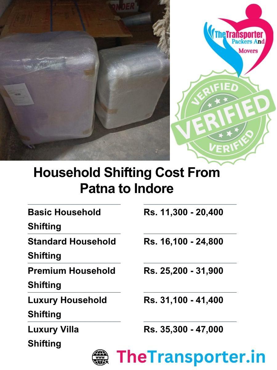 Affordable house shifting from Patna to Indore