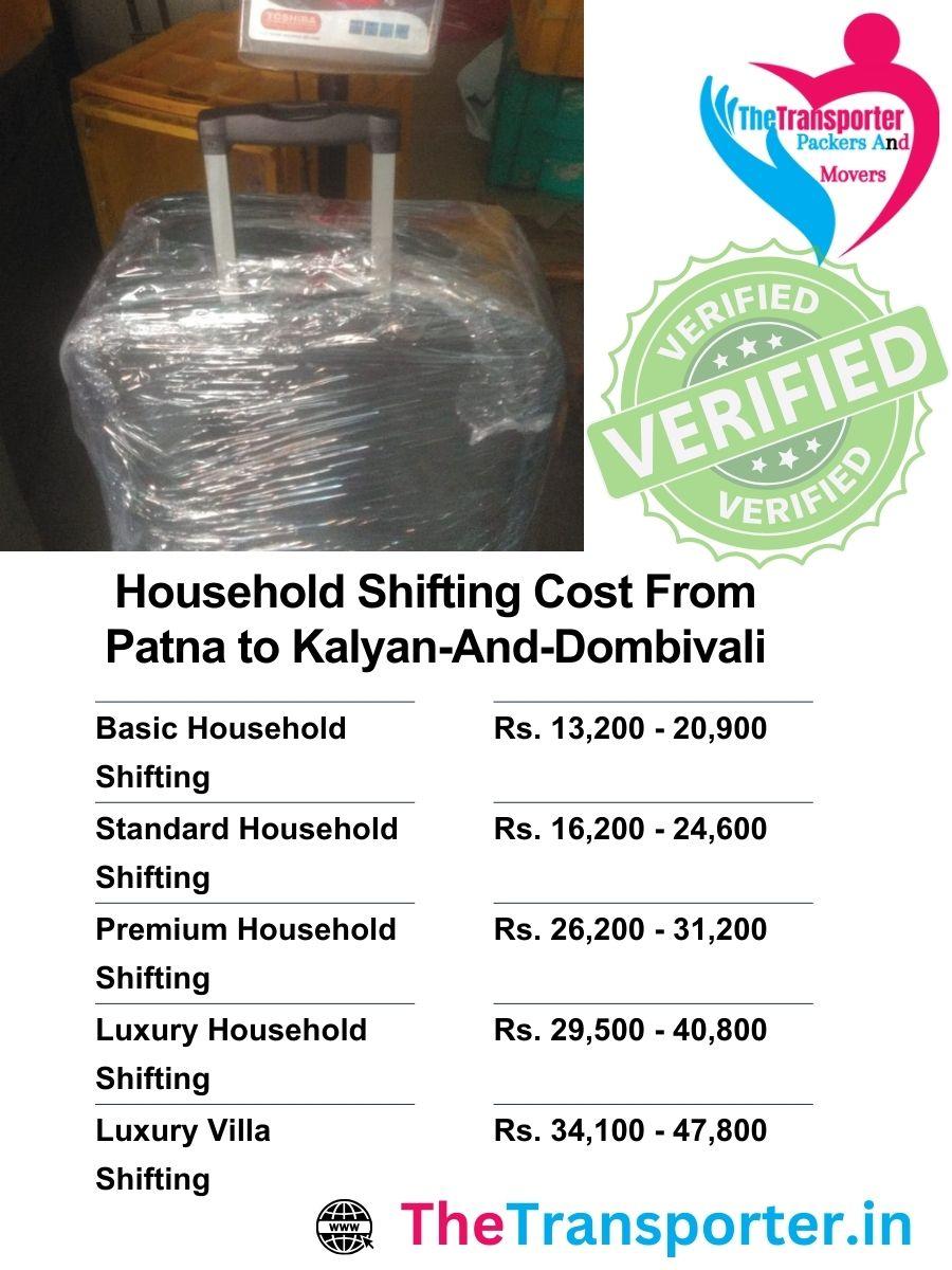 Efficient household shifting from Patna to Kalyan And Dombivali