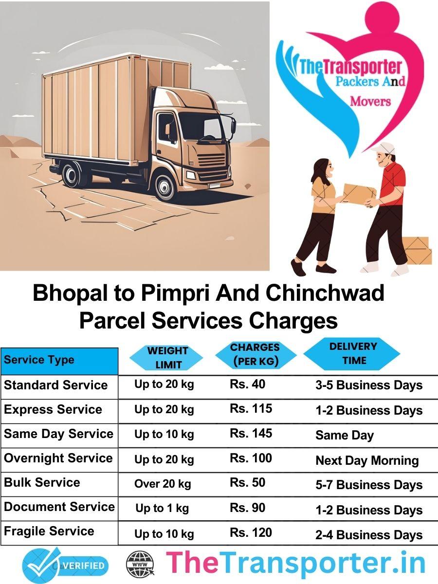 Bhopal to Pimpri and chinchwad parcel delivery charges list