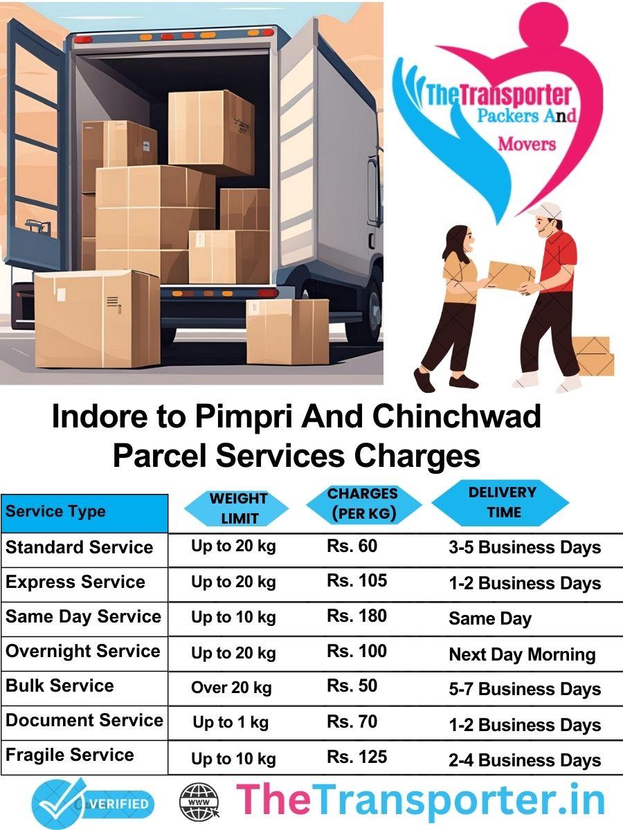 Indore to Pimpri and chinchwad parcel delivery charges list
