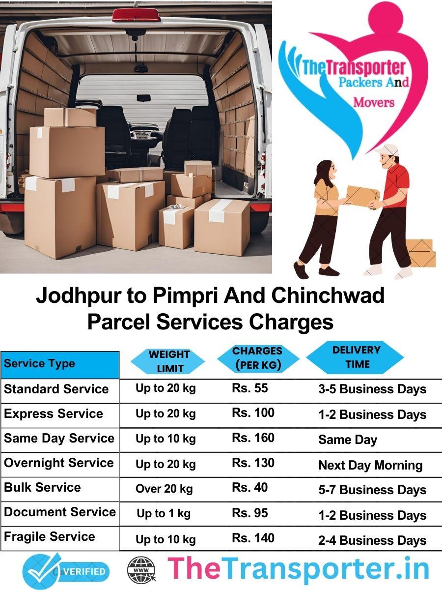 Jodhpur to Pimpri and chinchwad parcel delivery charges list