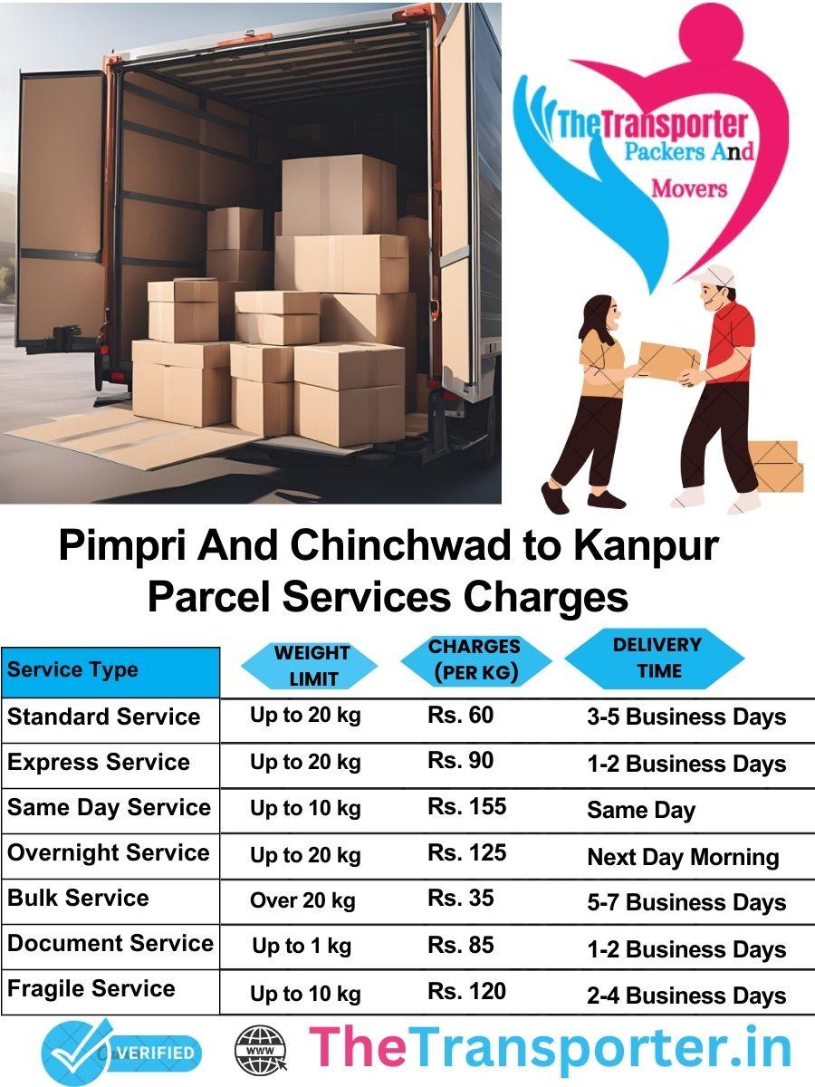 Pimpri and Chinchwad to Kanpur parcel delivery charges list