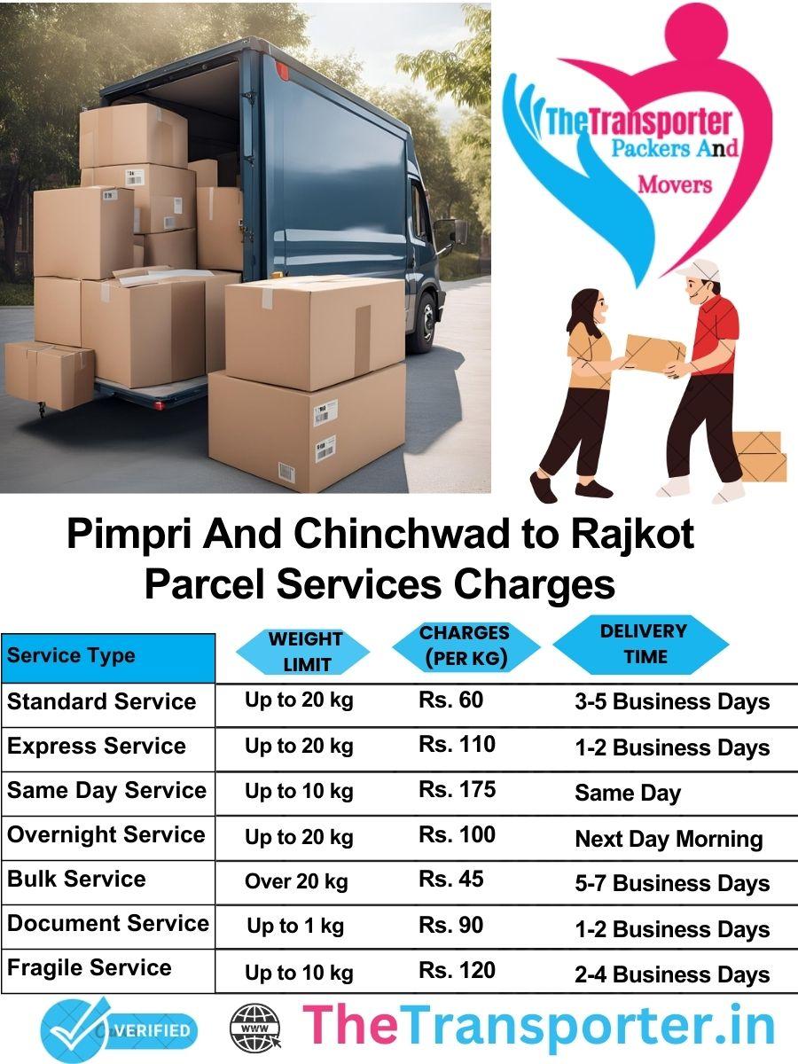 Pimpri and Chinchwad to Rajkot parcel delivery charges list