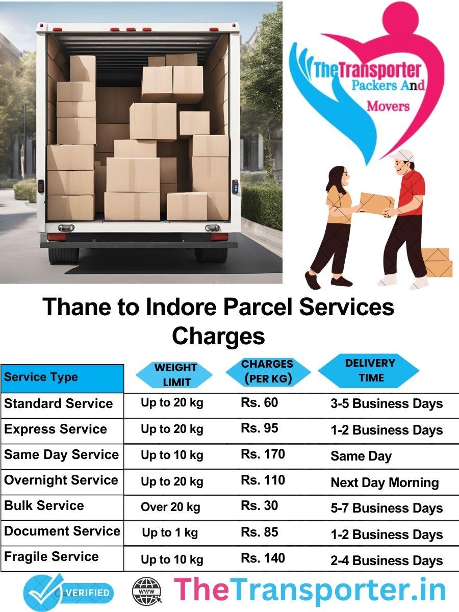 Thane to Indore parcel delivery charges list