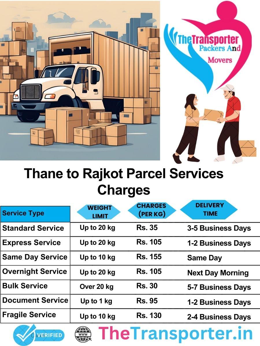 Thane to Rajkot parcel delivery charges list