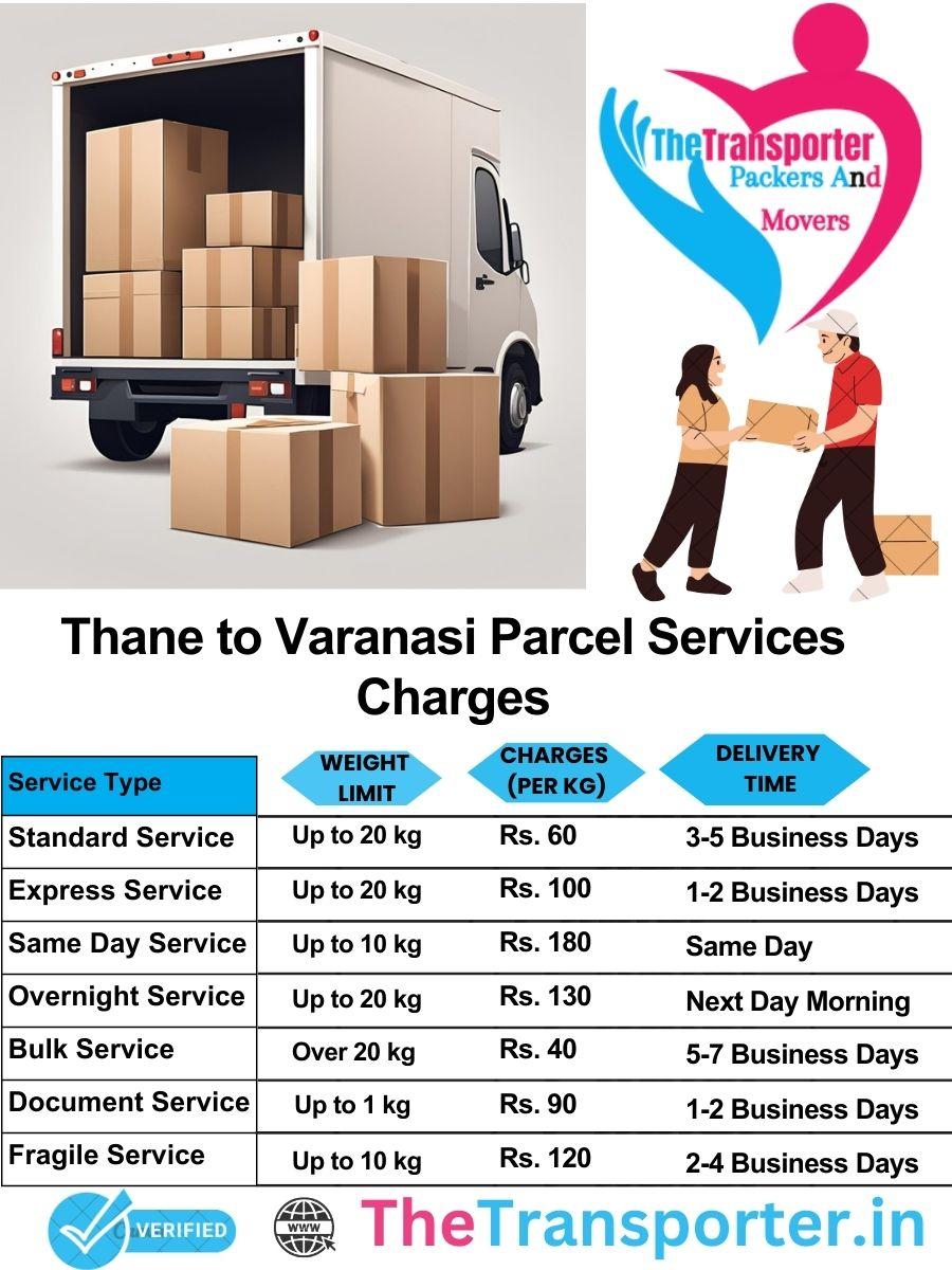 Thane to Varanasi parcel delivery charges list
