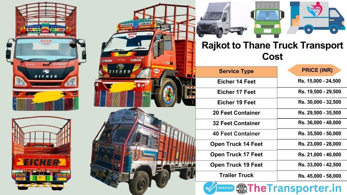 Truck charges list from Rajkot to Thane