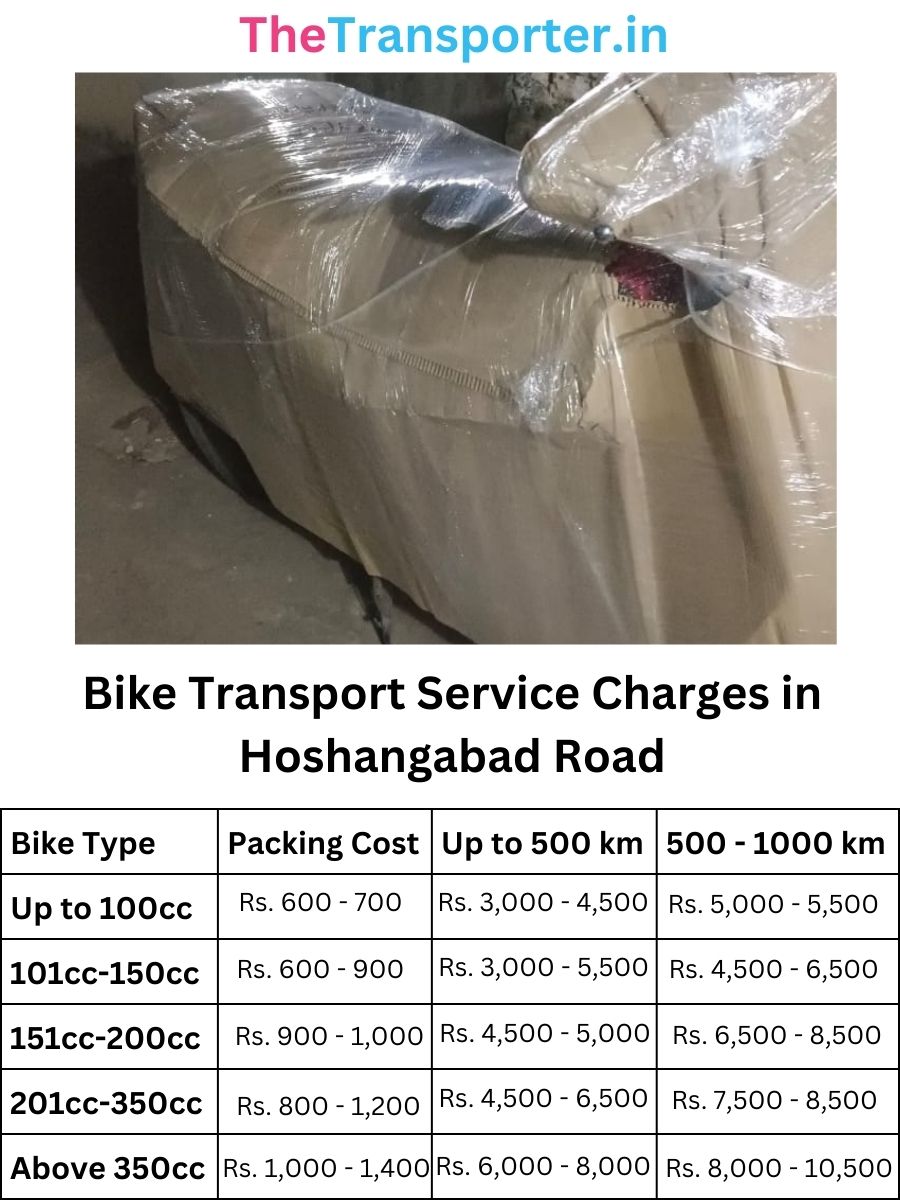 Bike Transport Service Charges in Hoshangabad Road