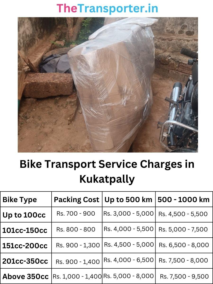 Bike Transport Service Charges in Kukatpally