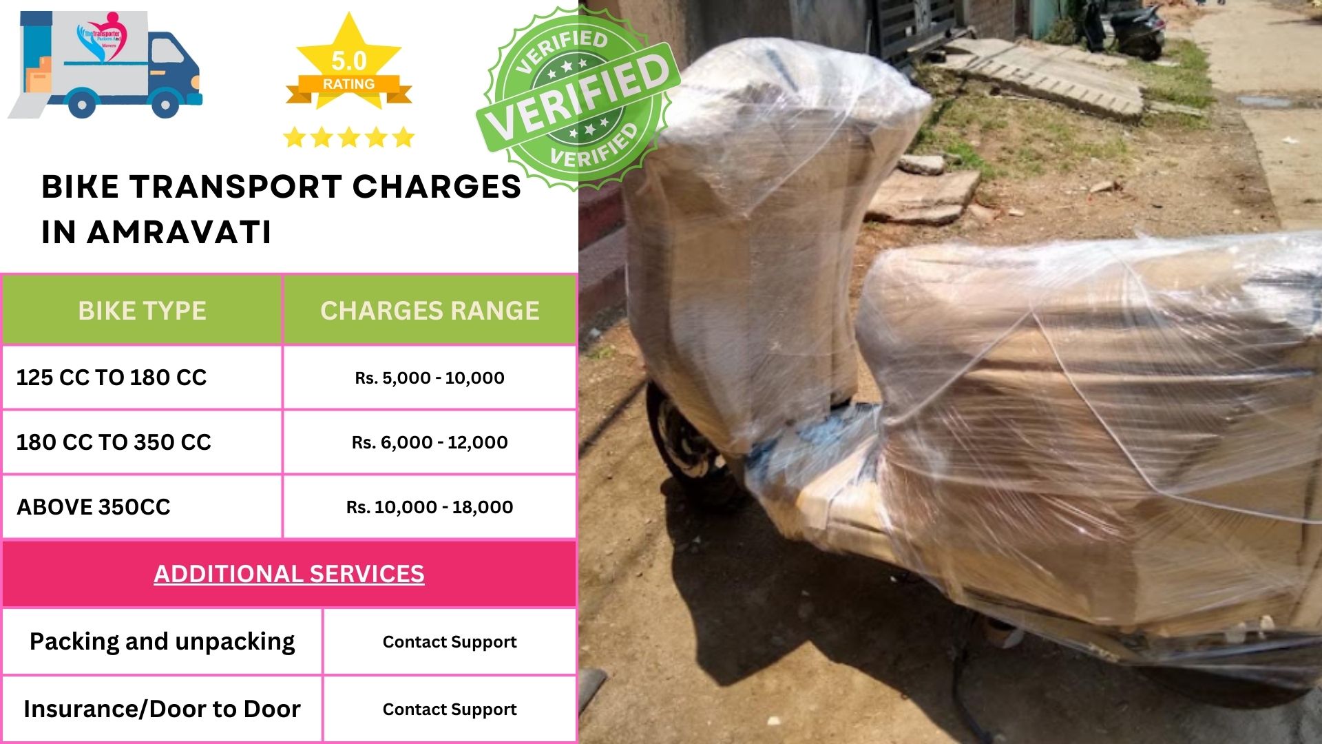 Bike Transport Charges list in Amravati 