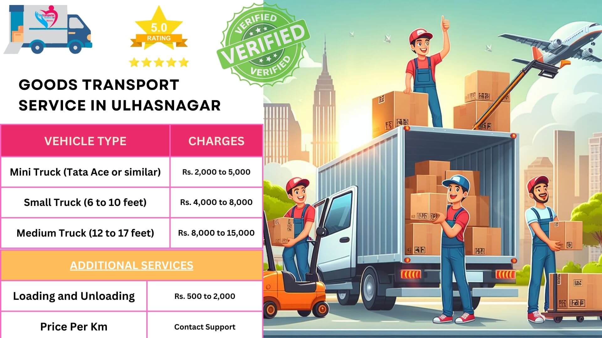 Affordable truck transport and secure luggage handling in Ulhasnagar
