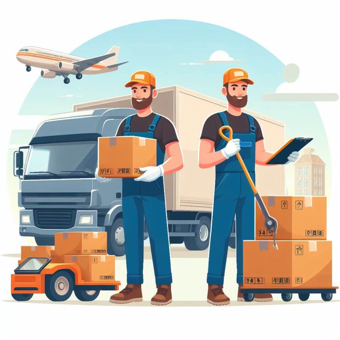 TheTransporter Packers and Movers graphic design of goods transport services