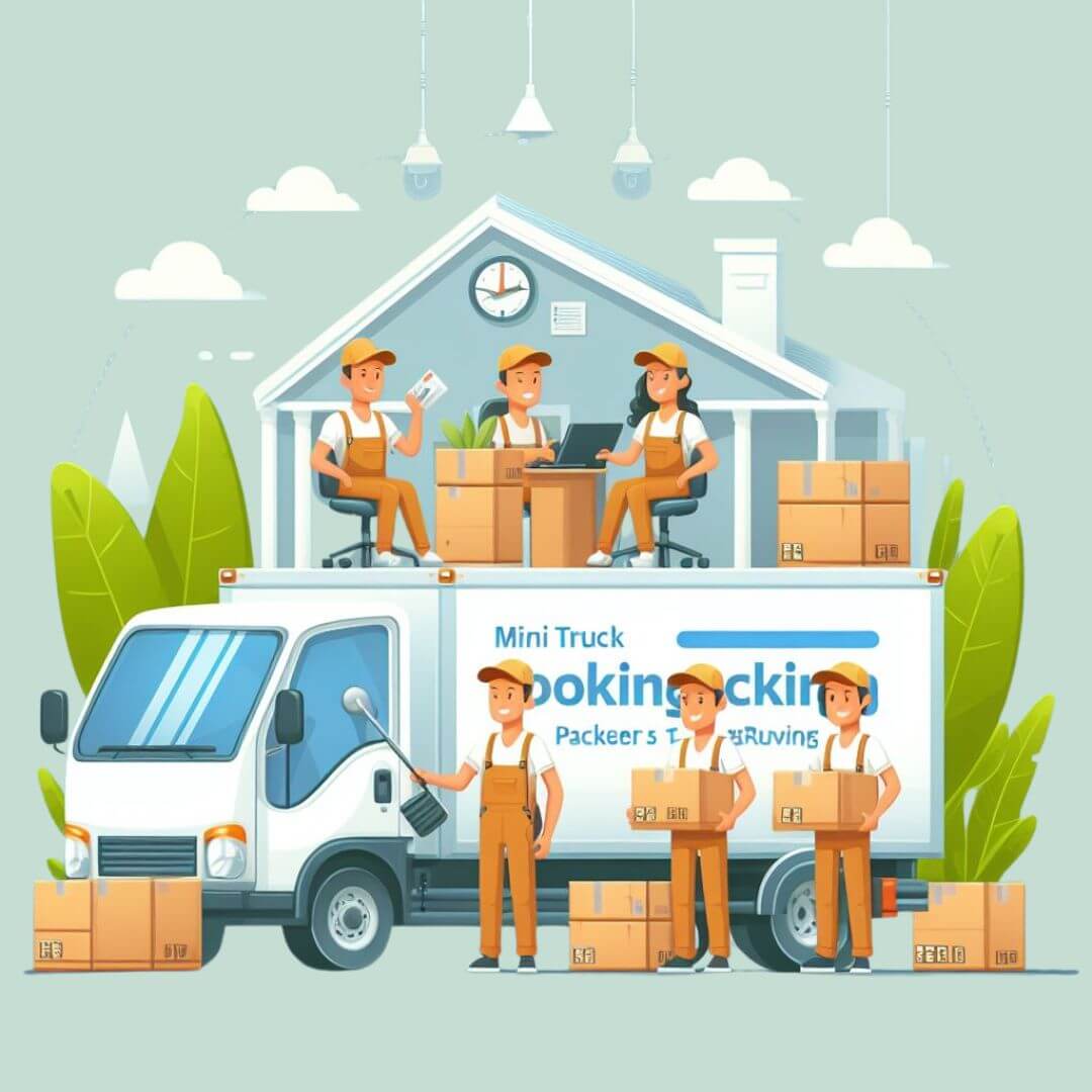 TheTransporter Packers and Movers illustration of mini truck for rent services