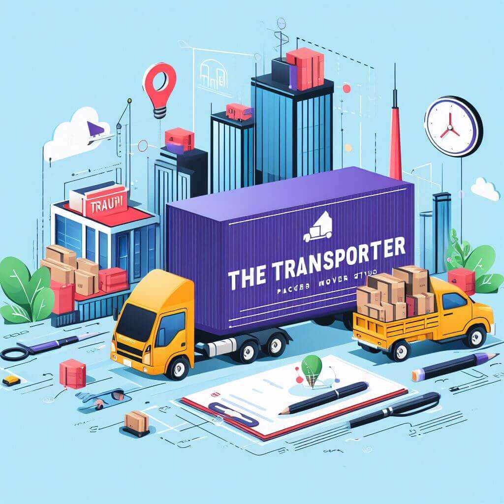 TheTransporter Packers and Movers graphic design of goods transport services
