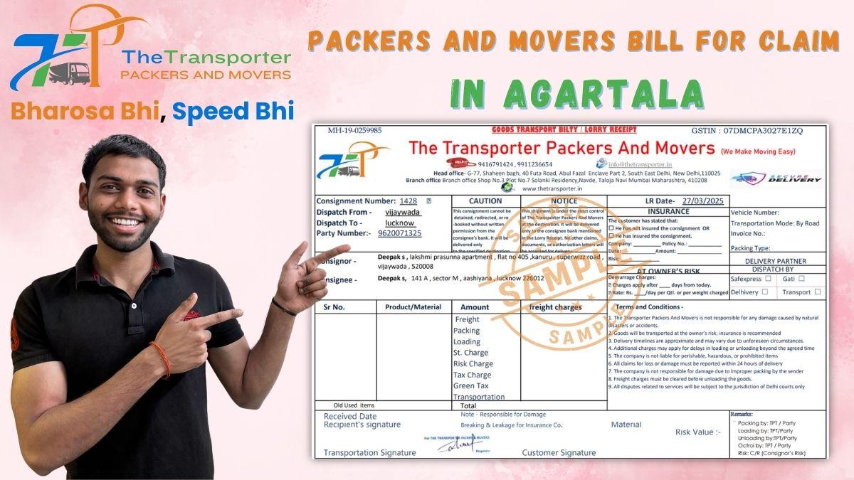 Packers and movers GST bill sample for Agartala
