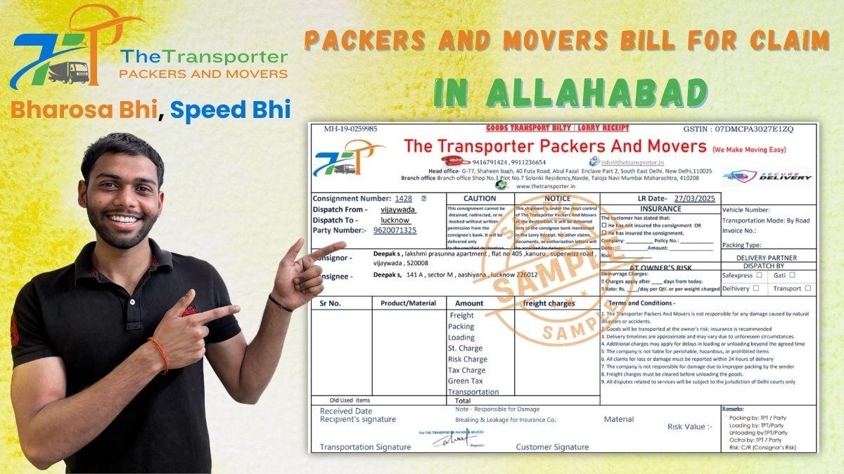 Packers and movers GST bill sample for Allahabad
