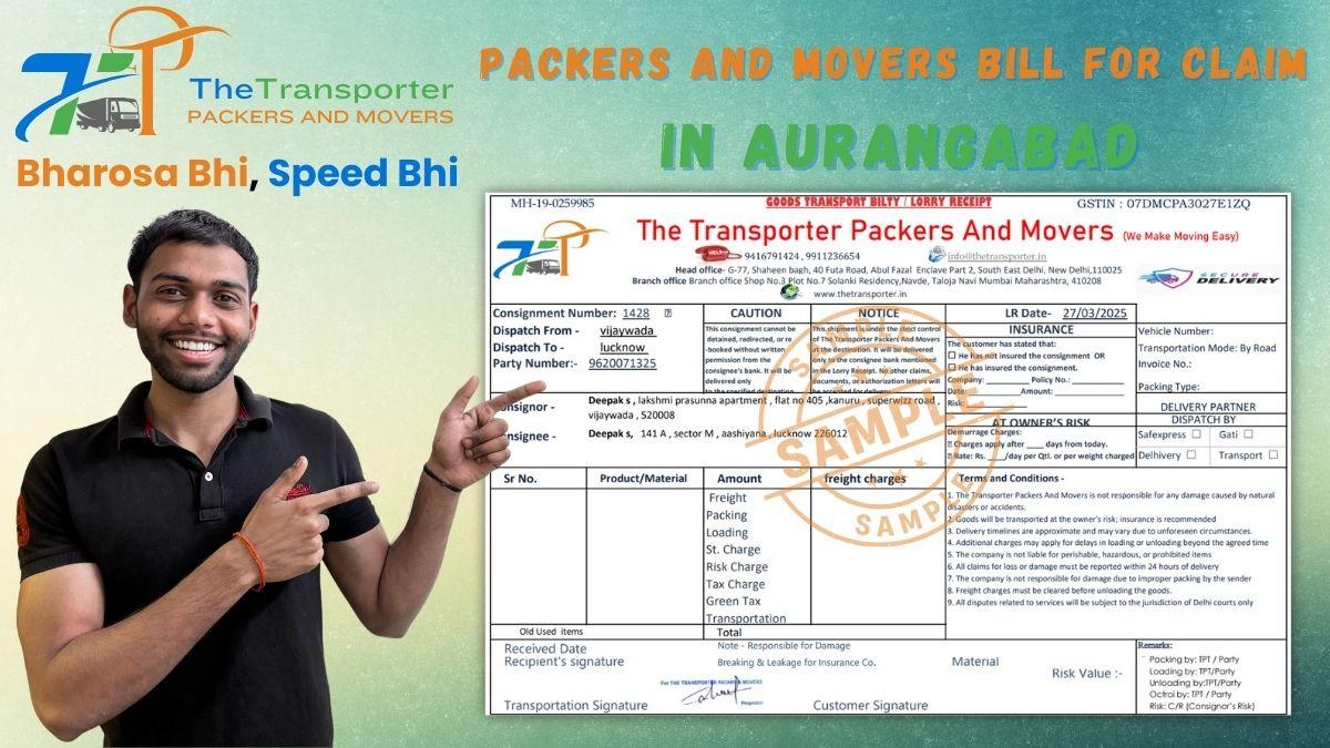 Packers and movers GST bill sample for Aurangabad