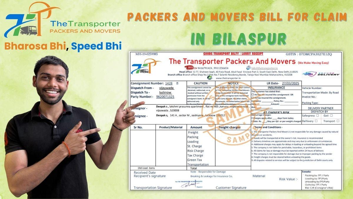 Packers and movers GST bill sample for Bilaspur