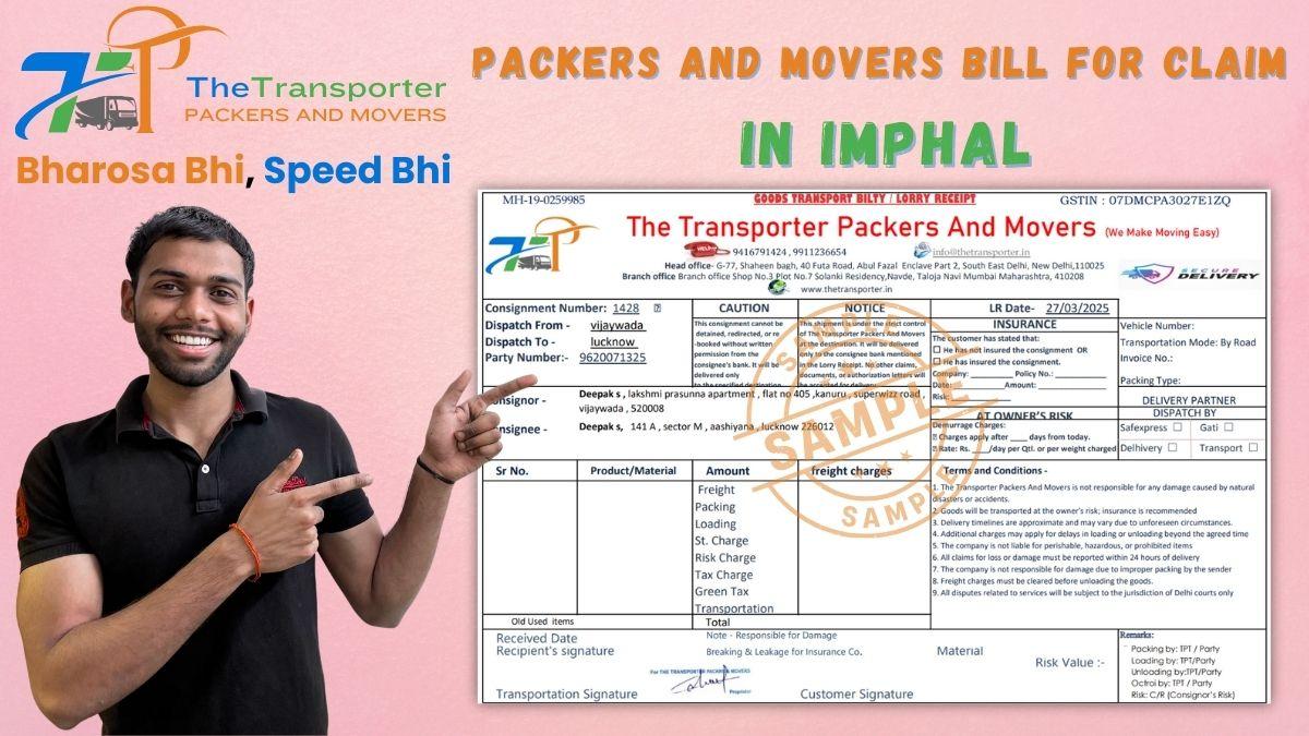 Packers and Movers Bill for Claim in Imphal