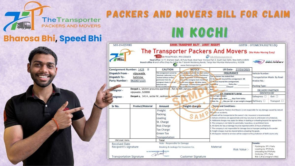 Packers and Movers Bill for Claim in Kochi