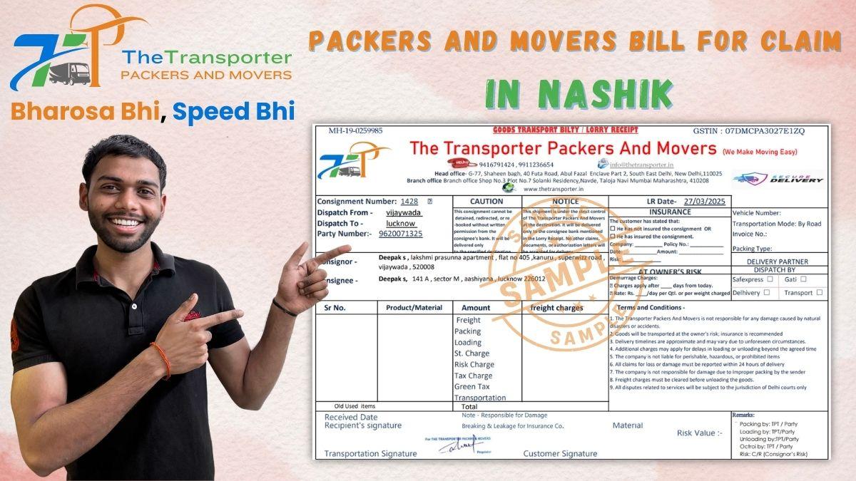 Packers and Movers Bill for Claim in Nashik