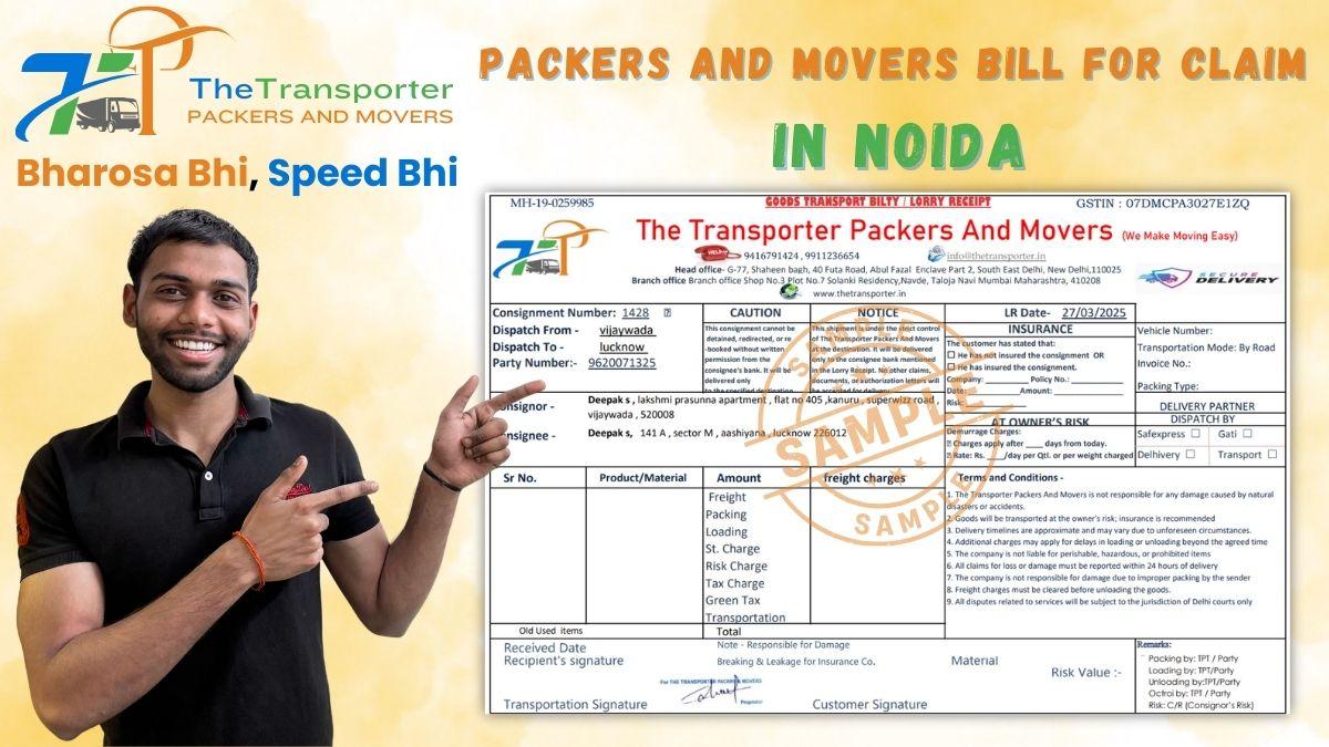 Packers and movers GST bill sample for Noida