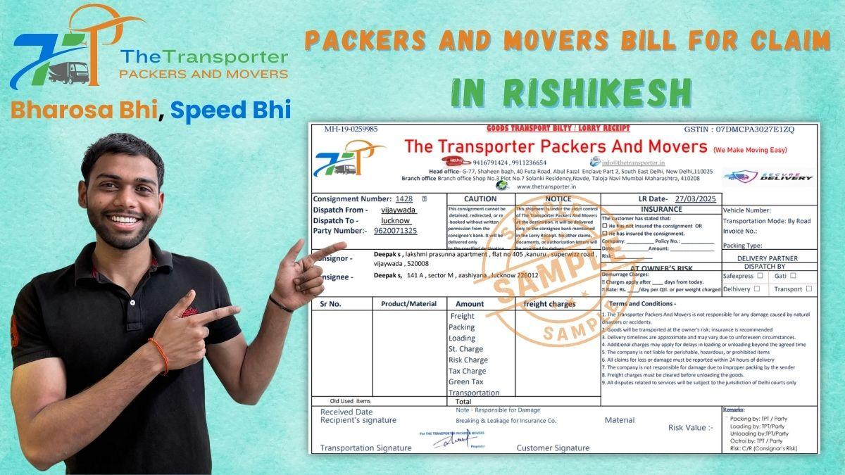 Packers and movers GST bill sample for Rishikesh