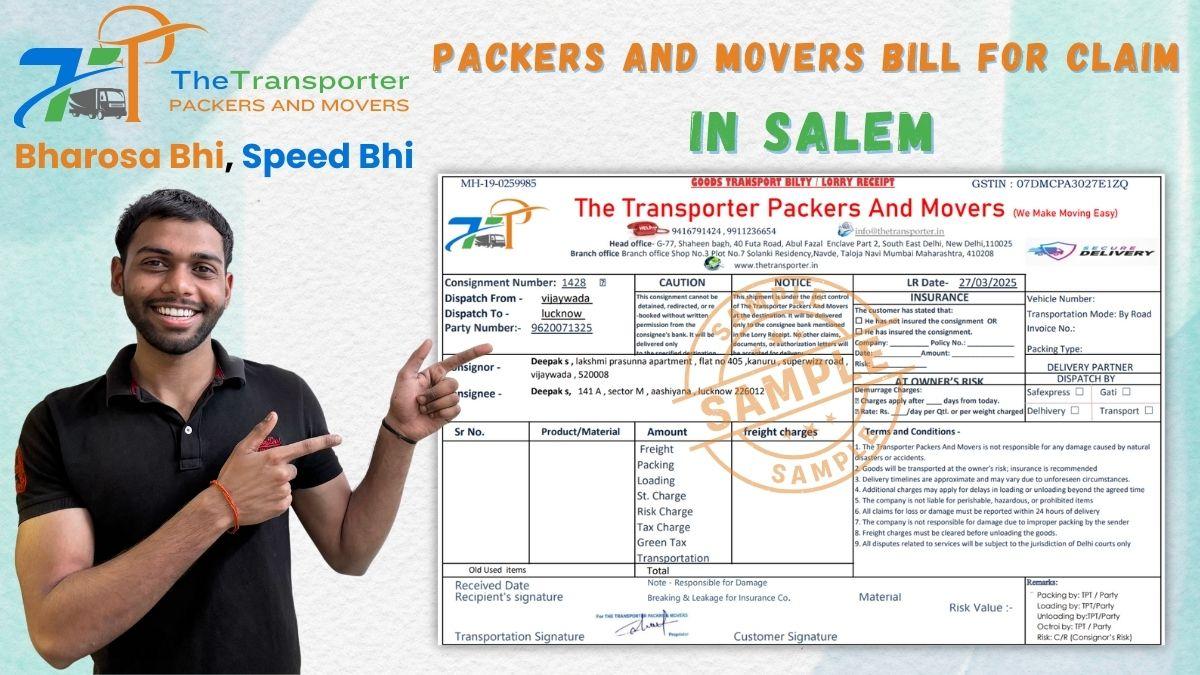 Packers and Movers Bill for Claim in Salem