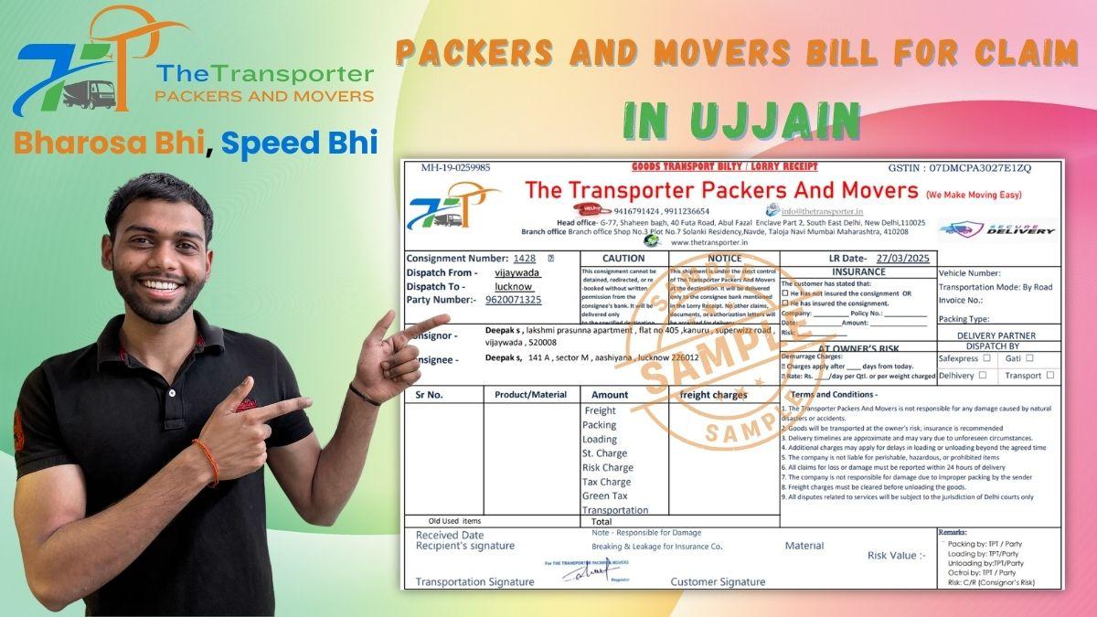 Packers and Movers Bill for Claim in Ujjain